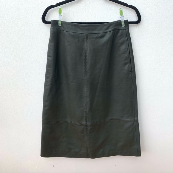 Hobbs Skirts Hobbs Uk Size 8 Roxie Lambs Leather Skirt Birch Green